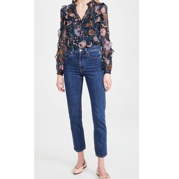 NWT $395 Veronica Beard Abra Silk Blouse Top